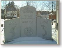 The TRI-WAR Memorial at the intersection of Hudson Street and Pierce Street  ..  WWII, Korea, Vietnam,